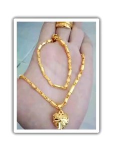 Kalung Bambu Liontin Love Terlaris Lapis Emas 24K