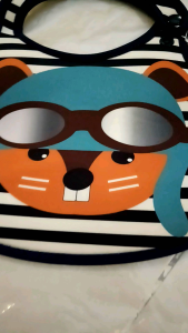 TOTS BY SMART TRIKE Baby Bib 2 in 1 with Funny Squirrel Face