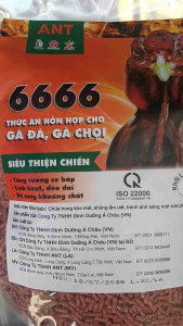 Thức ăn gà đá 6666 chuyên cho gà đá gà chọi. Dạng viên Chất lượng cao. Gói 1kg.