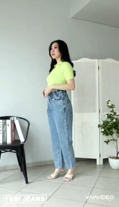 Boyfriend Jeans Pinggang Karet 27-34