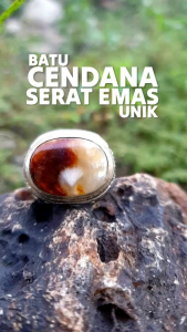 Batu Cendana Serat Emas Unik | COD Bisa | Cincin Batu Akik Ring 5-10