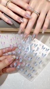 Sticker lụa Tomoni mẫu hoa bứm nơ phản quang siêu hot