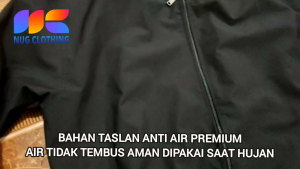 Jaket Bomber Pria Hitam Polos Waterproof Anti Air