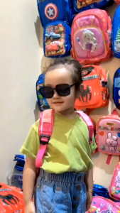 Tas sekolah anak TK SD paud 3D timbul mixue  karakter super Hero ber LED