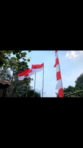 Bendera merah putih indonesia kain satin peles