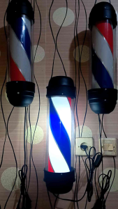LAMPU HIAS BARBER BARBERPOLE BERPUTAR BARBERSHOP