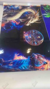 [MẪU MỚI] Tranh dán hồ cá 3d - phông nền bể cá cao cấp - mẫu long hổ tranh đấu - có keo sẵn trên bề mặt in theo kích thước yêu cầu AQB23-153