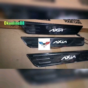 Perodua Axia 2023 Door Scuff Sill Plate Carbon LED Side Step Plate -HC Cargo