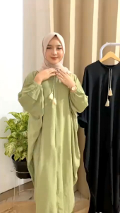 Fashion Wanita Kaftan Crinkle Airflow Premium Terbaru / Nagita Kaftan Crincle Jumbo Cantik Mewah Modern Kekinian / Kaftan Lebaran Over Size Bahan Crinkle Airflow Fashion Lebaran Terbaru