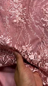 Kain Tulle Bordir Full Payet | Bahan Kebaya Tulle Spenggel Bordir