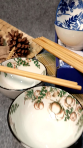 MANGKOK SET 45 inch 4pc HAZEL & GENJI + GIFBOX spesial MMS BL045mangkok sop