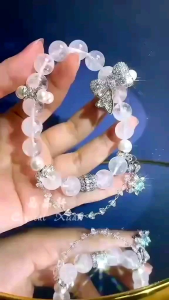[MY🇲🇾 Ready Stock]白幽灵手串+莫桑钻小吊坠White Phantom Quartz x Moissanite Pendant｜辟邪化煞 ✦ 安神助眠  ✦ 净化磁场｜