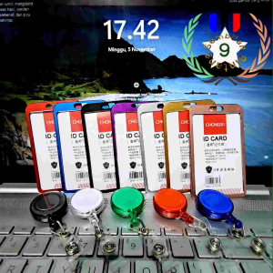 Tempat Id Card Aluminium + Yoyo Id Card Holder Id Card Alumunium Vertikal