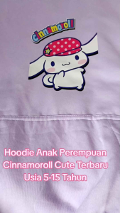 Sweater Hoodie Anak Perempuan Cinnamoroll Cute Terbaru Usia 5 6 7 8 9 10 11 12 13 15 Tahun