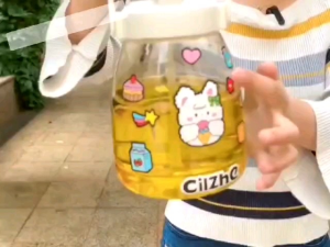 Cute Adult/Children 1300 ml water bottle Large CapacityBotol Besar Dewasa/kanak Clear travel mugLeakproof put Hot Cold