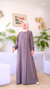 Zia Gamis Dress Terlaris | Gamis Wanita Simpel Elegan | Gamis Polos Terbaru