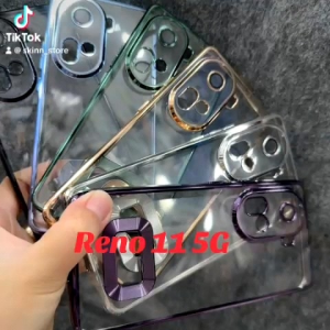[ Ảnh thật ] Case ốp lưng Oppo Reno 11 5G dẻo trong viền màu bóng đẹp sang trọng bảo vệ camera