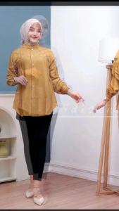 MONS BLOUSE TERBARU 2024 KEMEJA WANITA RAMPLE ATASAN WANITA POLOS VARIASI KANCING