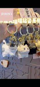 【TERESA】A80 Rantai Kunci Kucing Comel – 木雕可爱猫咪钥匙扣 Cat Keychain 车钥匙扣/包包挂件/萌宠饰品