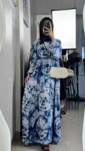 LC1650 Premium Oversized Abstrak Dress Tipis Fashion Terbaru