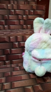 Tas Ransel Bulu Halus Lembut Wanita Tas Wanita Lucu Tas Lucu Bulu Lembut BESTIE RABBIT Free Gantungan Pom Pom lucu