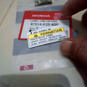 stiker label cbs caution penyetelan kabel beat sporty esp vario 125 esp vario 150 esp original honda