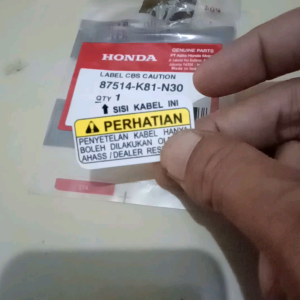 Stiker Label CBS & Penyetelan Kabel Motor