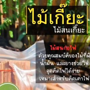 ไม้เกี๊ยะ ไม้สำหรับจุดไฟ(มีกลิ่นหอมไม้สน) ใช้เป็นเชื้อไฟ ก่อกองไฟ เตาถ่าน เตาฟืน