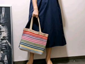 DaVee｜Handmade crochet bag viscose fibre voven bag Floral shopping bag beach bag Tote Shoulder Bag