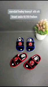 SANDAL ANAK BABY BUNYI VARIASI SPIDERMAN SENDAL SLOP  BUAT USIA 0/20 BULAN