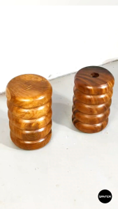 COT426. Teak Wood Artistic Pedestal/ Wooden Pedestal/ Wooden Decor / Mini Wooden Stump / Mini Wooden Stool / Plant Stool