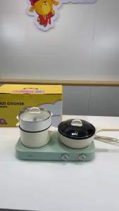 Mô tả sản phẩm Bếp điện đôi Bear SB-BD02N - Nồi điện đa năng tiện lợi tiết kiệm thời nấu nướng dành cho sinh viên gia đình ít người