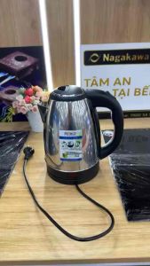 Ấm siêu tốc inox 1800w Raika REK023 - Đế xoay rơ le tự ngắt thể tích lớn 18L đun nhanh sôi cho gia đình văn phòng