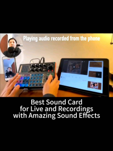 K300 Audio USB Sound Card with Monitoring Headset and Condenser Microphone For Live Streaming Equipment
