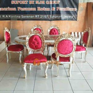 KURSI MAKAN ROSALINDA KAYU JATI FINISHING MEWAH MEJA FULL UKIR ORIGINAL SUPER ANTIK DEKORASI RUANG INTERIOR MURAH TATANING FURNITURES JEPARA