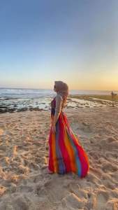 HOKI - RAINBOW LOBEK LONGDRESS TALI | PELANGI DRESS VIRAL TIKTOK