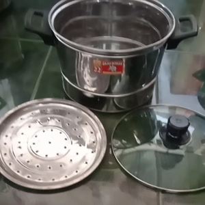 terlaris panci kukus tutup kaca uk 22