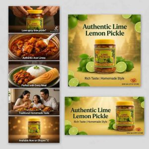 MP Lingams Lime Lemon Pickle 350g Acar Limau Authentic South Indian Homemade Style Spicy