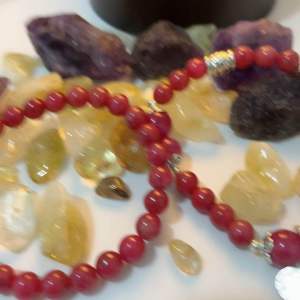 天然红蔷薇石手串natural rhodonite bracelet