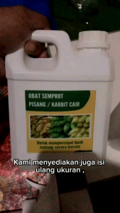 CAIRAN Pematang buah pisang.nagka mangga dll. ukuran 1liter.KARBIT CAIRobat semprot membantu buah cepat matang