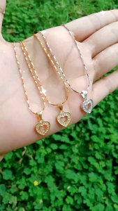 Kalung Rantai Kasandra Lilit & Liontin Love MP/Perak Asli Silver 925 Lapis Emas/Perhiasan Fashion Wanita Terbaru