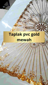 Taplak Meja Tamu Gold PVC Premium Taplak Tamu Elegant Anti Slip