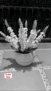 bunga artificial bunga meja bunga lavender cabang 10 berikut vas bola homedecor