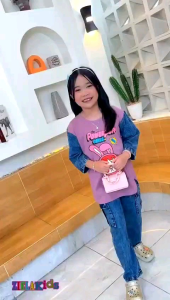 Setelan anak perempuan powerpuff girls bahan cotton combad mix jeans cargo ziela kids REALPICT COD BAYAR DITEMPAT / Baju setelan anak lebaran terbaru