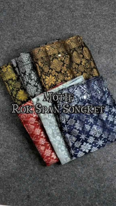 Rok Songket Span Langsung Pakai Bawahan Kebaya Wisuda/Pesta Rok Span Karet Samping Kain Songket Kebaya Batik Rok Kebaya Wisuda
