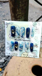 เล็บปลอมสำเร็จรูป ติดอะไหล่ งานPVC พร้อมติด Size S ทรงเหลี่ยม