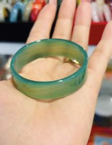 Vòng tay bản hẹ vuông mã não xanh vân xinh xinh cute ni 48.49.50.51.52