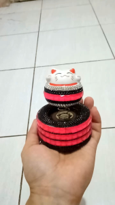 Pajangan Dashboard Mobil Kucing Keramik Per Goyang