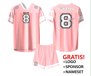 Jersey anak korean girl coqueete pink baju atasan & setelan anak full printing