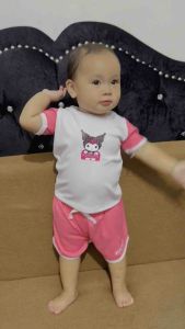 KUROMI Terno Tshirt & Short for Baby Kids Girl 1-4yers old Knitted Cottons